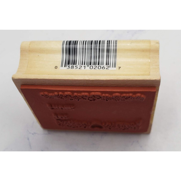 Gift Tag To From With Hearts & Flowers Noteworthy Wood Mounted Rubber Stamp - Picture 2 of 7